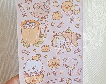 Kawaii Cute Spooky Spoopy Halloween Stickers Sheet