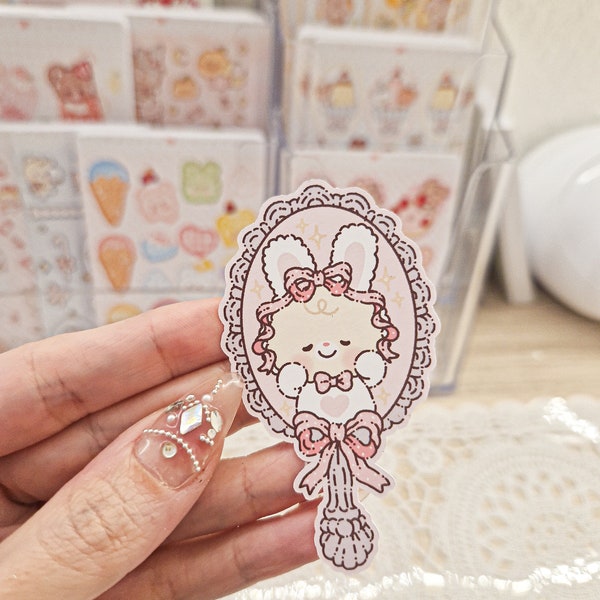 Kawaii Cute Bunny Rabbit Pink Romantic Coquette Aesthetic Die Cut Stickers