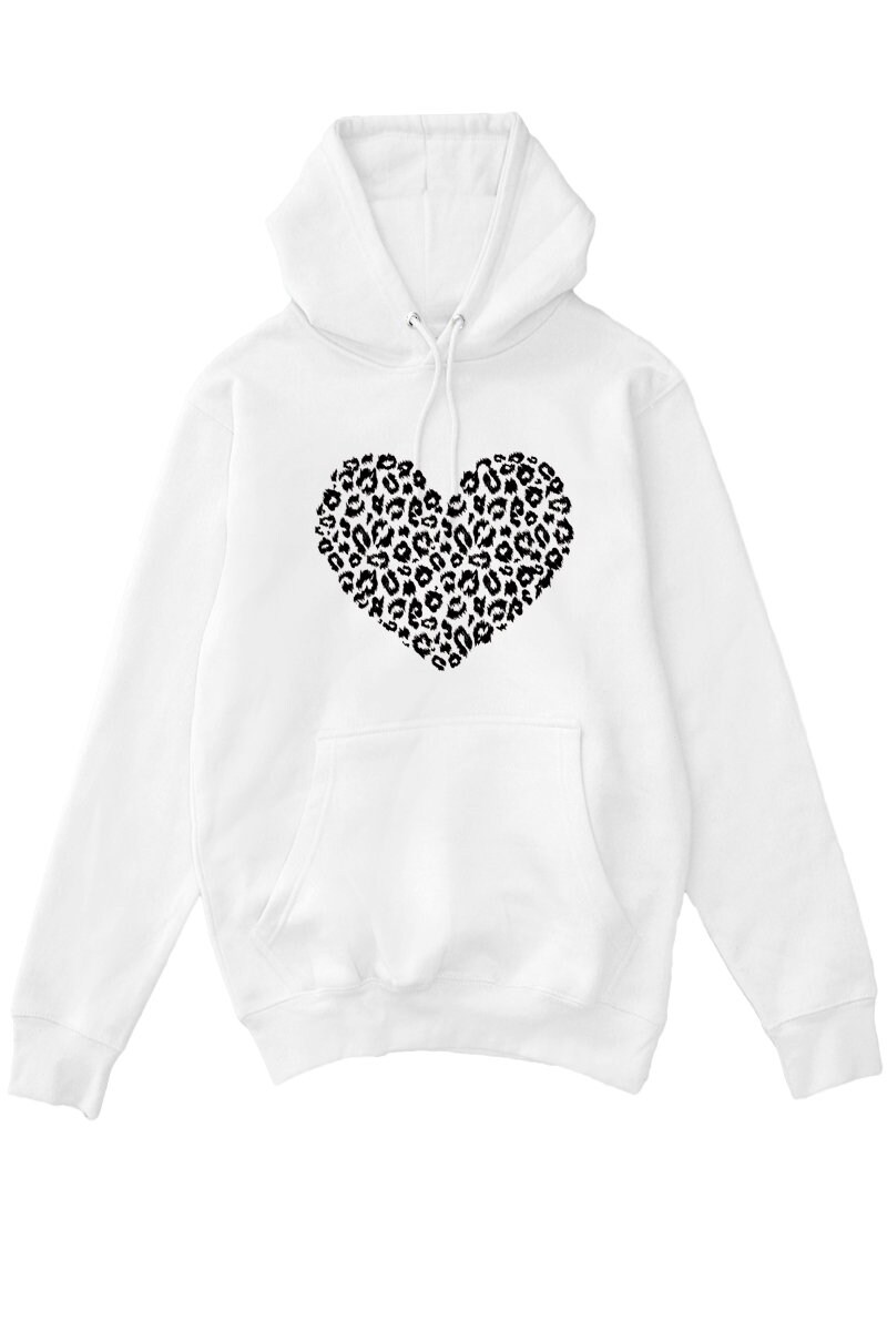 Heart Printed Hoodie With Drawstring/Graphic Printed Hoodie Etsy