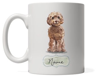 Cockapoo Design with DOGS name, Personalized cockapoo Mom Coffee Mug, Custom cockapoo Dad Tea, Gift for Dog Owner