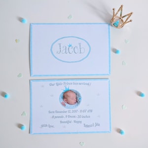 Little Prince - Little Princesse Newborn Announcement card