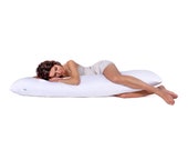 LULANDO SleepSide for Side Sleepers Body Support Full Lenght Body Pillow. 120x40 cm, ( White Microfibre )