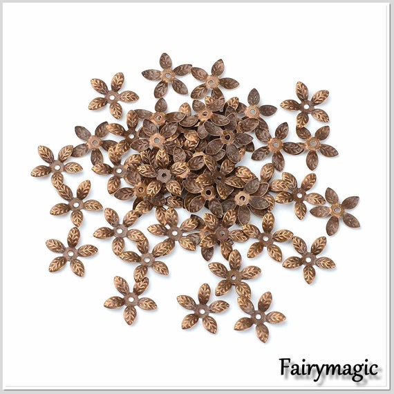 30 filigrane Perlkappen in antik Bronze