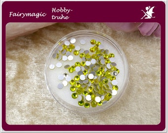 100 high quality rhinestones SS10 Flat Back NO HOTFIX Class A faceted half round 2.7~2.8 mm Color: yellow