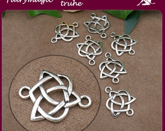 10 pendants Celtic knot old silver colored 25 x 18 mm