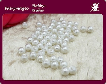 0.016 EUR / pc 100 perles de verre 4 mm BLANC