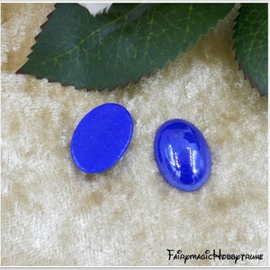 20 glänzende undurchsichtige Porzelancabochons 13 x 18mm in 10 Farben royalblau