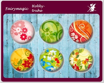 SUMMER motif cabochon glass cabochons handmade