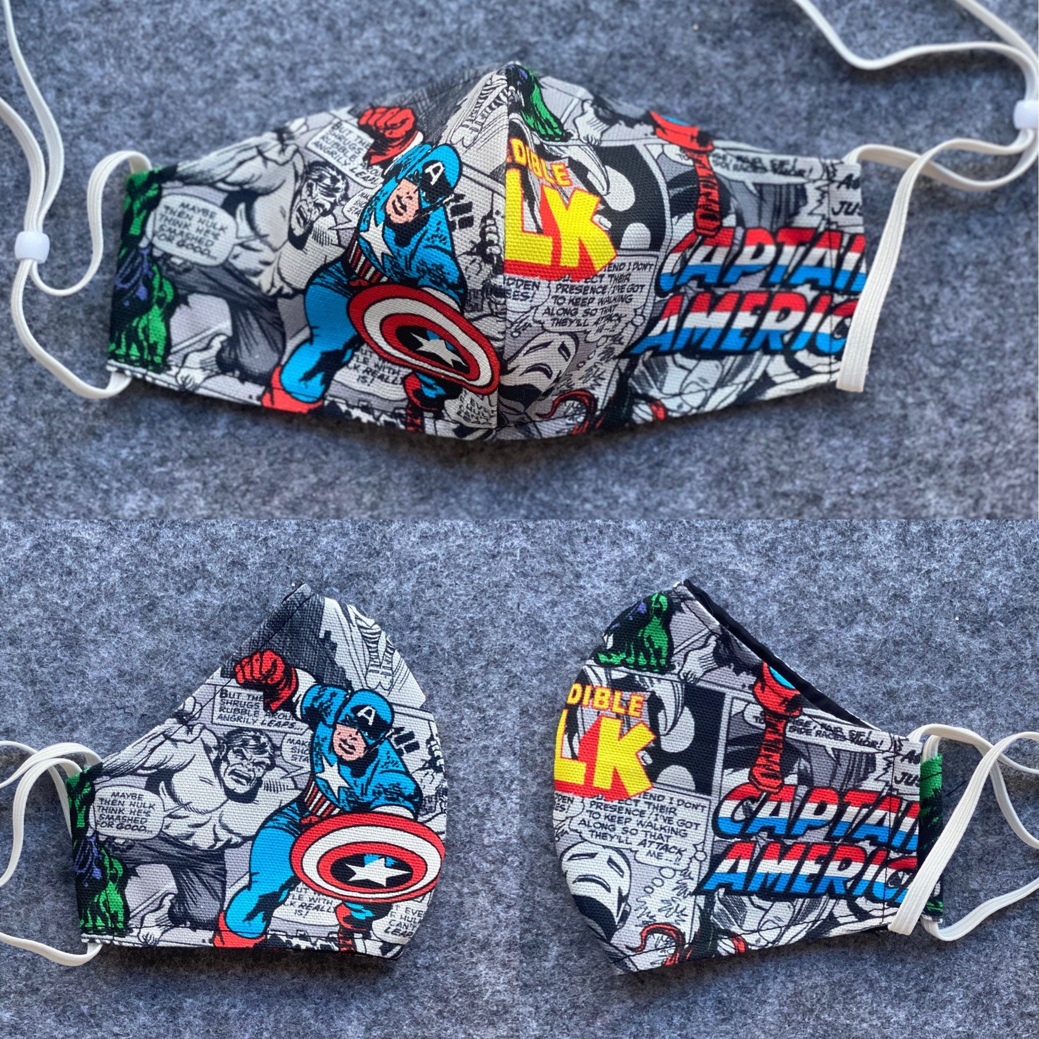 Super Hero Face Masks Handmade in Australia. 2 Layer and 3 Etsy