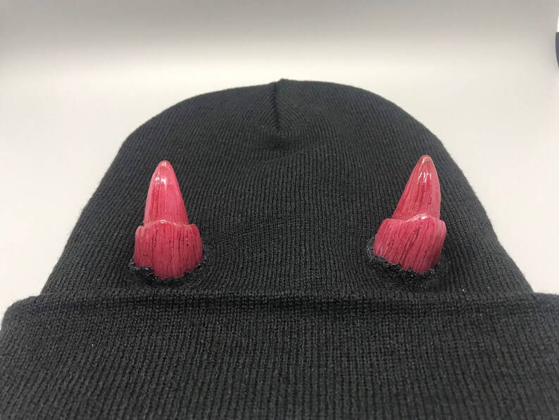 Red Horned Hat Beanie Demon Devil Creature Etsy
