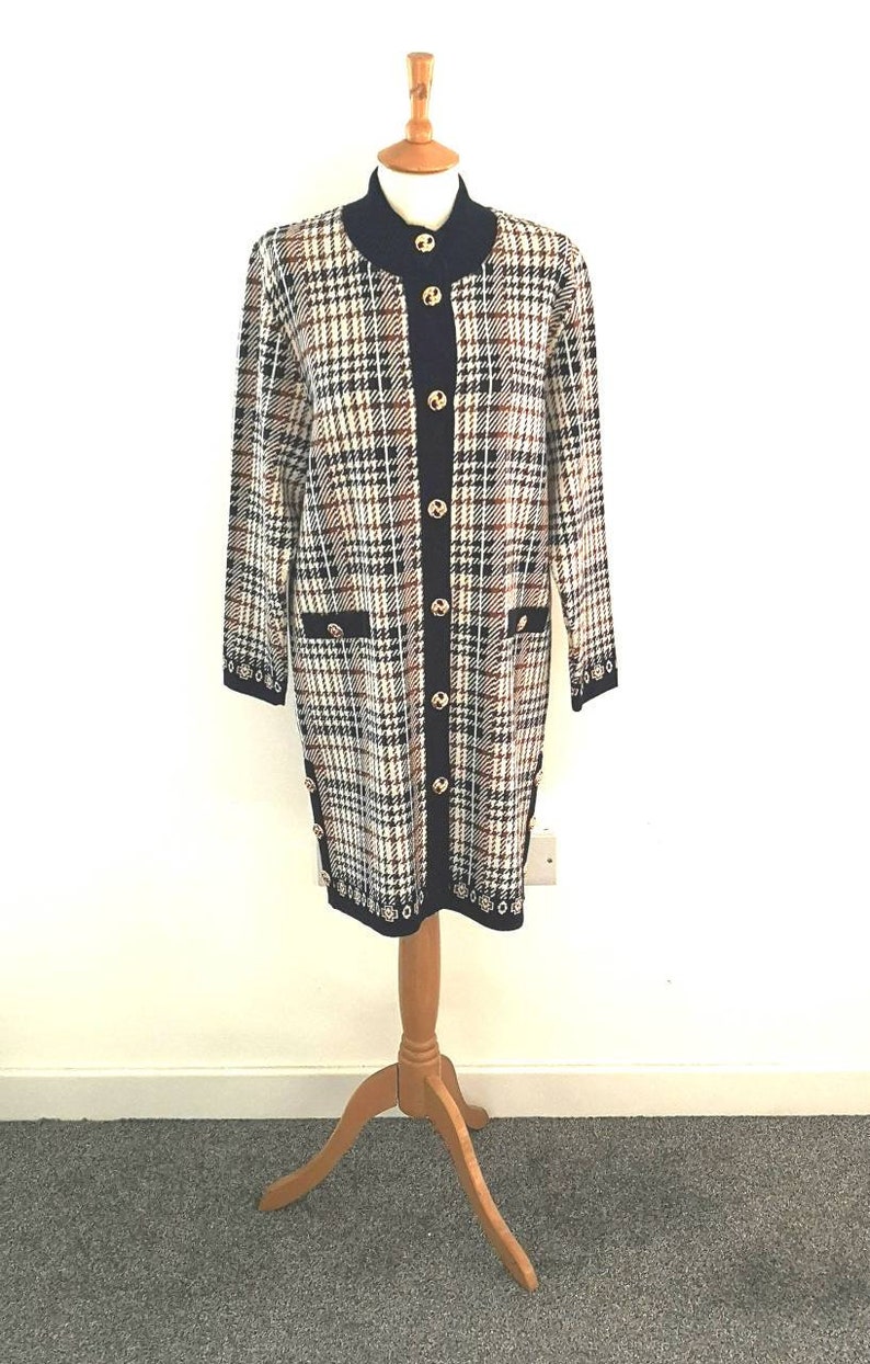 Vintage c 1990s Italian Knitted Cardigan Jacket UK 1214