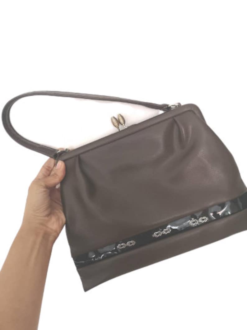 Vintage Goldpoint 1960s Brown top handle bag