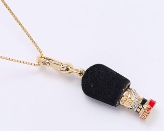 Juicy Couture Black Hat Soldier Head Charm, Necklace Pendant, Bag Accessory