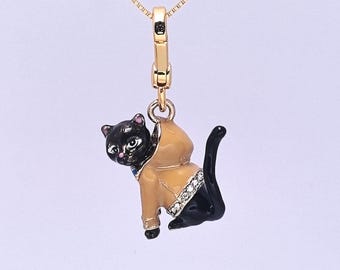Juicy Couture Black Kitten Pendant, Necklace Charm, Bag Accessory