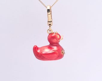 Juicy Couture Red Duck Charm, Necklace Pendant, Bag Accessory