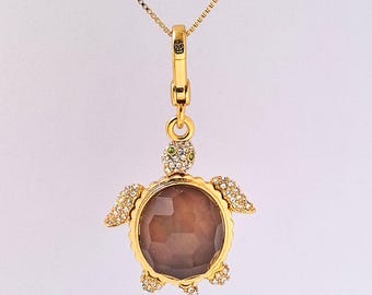 Juicy Couture Zircon Turtle Pendant, Necklace Charm, Bag Accessory