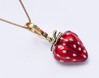 Juicy Couture Erdbeere Charm Halskette Taschenanhänger