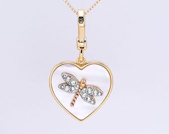 Juicy Couture Dragonfly & Heart Charm, Necklace Pendant, Bag Accessory
