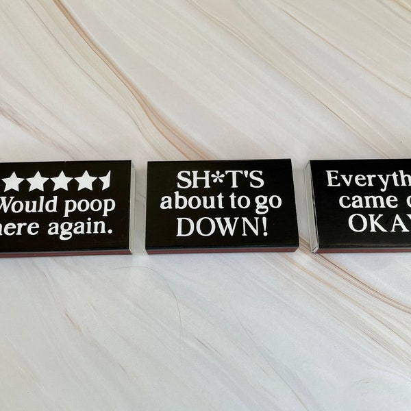 Funny Bathroom Matches - 50th Birthday Colonoscopy Gift - Match Boxes for the Bathroom - Bathroom Accessories - Gifts for Fun