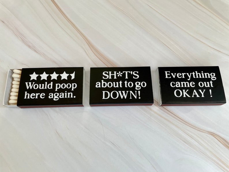 Funny Bathroom Matches Match Boxes for the Bathroom Etsy
