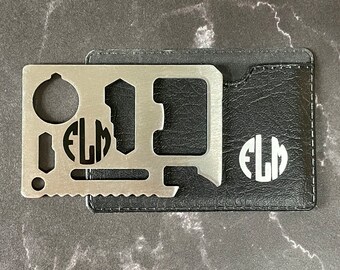Personalized Pocket Tool - Wallet Sized Multitool - Custom Pocket Survival Tool - Monogrammed Groomsman Gift