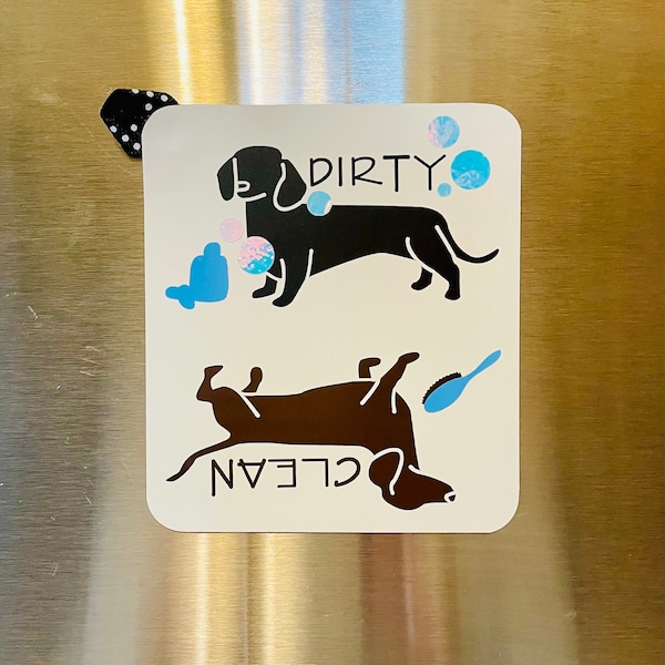 Dachshund Dirty Clean Dishwasher Etsy