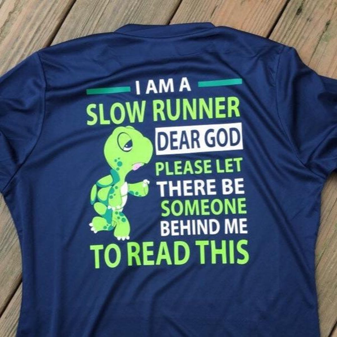 Funny Slow Runner Long Sleeve Shirt - Crew Neck Performance Running ...