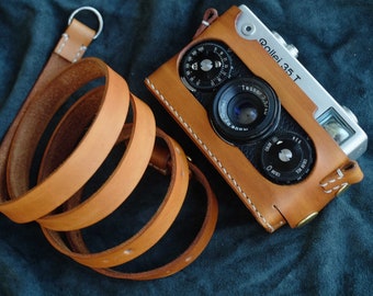 Leather Rollei 35 Tan with Tan Stitching Half Case BRAND NEW