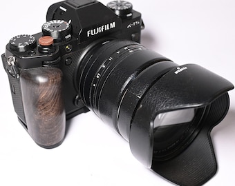 HandMade Fujifilm XT5 XT-5 Wood Hand Extension Grip Camera protection case tripod mount aluminum bottom base quick release plate