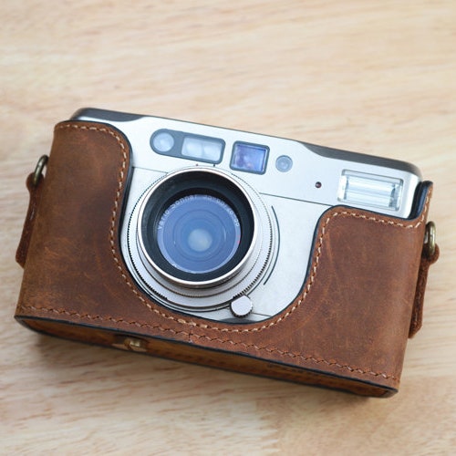 Contax TVS HandMade Camera protection Cowhide leather case Bag Made to Order Brand new handcrafted Half case shops
