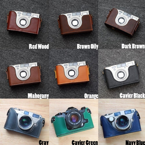 Nikon FA HandMade Camera protection Cowhide leather case Bag handcrafted Half case pouch with shops strap option