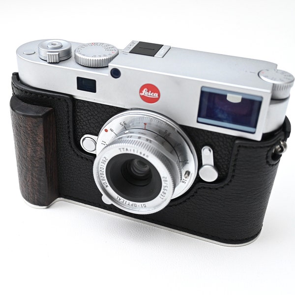 HandMade Leica M11 M10 Wood Hand Extension Grip Handgrip Camera protection Cowhide leather case Aluminum Alloy Base bottom plate handcrafter