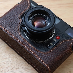 Minolta CLE HandMade Camera protection Cowhide leather case Bag Made to Order Brand new handcrafted Half case