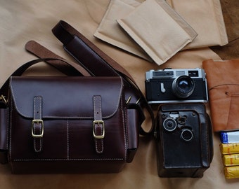 HandMade Camera protection leather case Bag Made to Order handcrafted Half case stitching length Fit Leica Canon Nikon Fujifilm