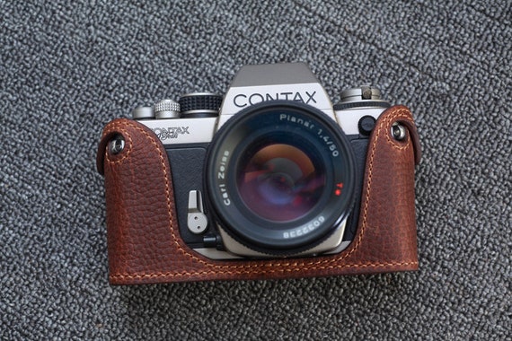 Brown Handmade Genuine Leather Half Case for Contax S2 Camera Cowhide Bag Cover Brown Handmade Genuine Leather Half Case for Contax S2 Camera Cowhide Bag Cover
