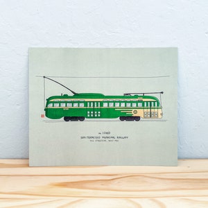 Individual San Francisco Muni Streetcar Illustrations
