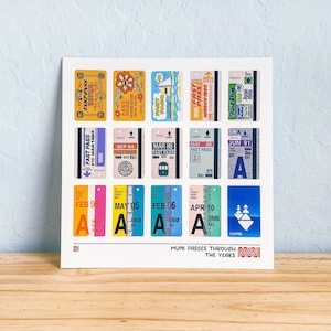 San Francisco Muni Fast Passes: Illustrated Print Celebrating Fast Passes Through the Years