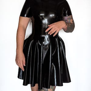 Latex Rubber Princess Skater Dress Basic Latexdress Skaterdress