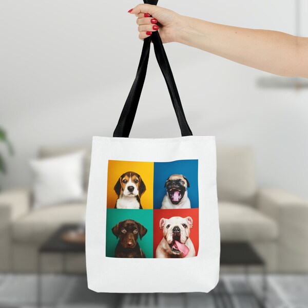 Tragetasche mit Süßem Hunde Print - 13x13 Zoll - Ideales Geschenk für Hundefans
