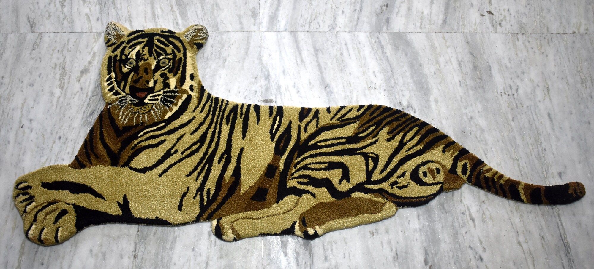 Hand Tufted Wool Carpet Tiger Mat Animal Rug Tiger Skin Area Rug 90/'x155/' Cm