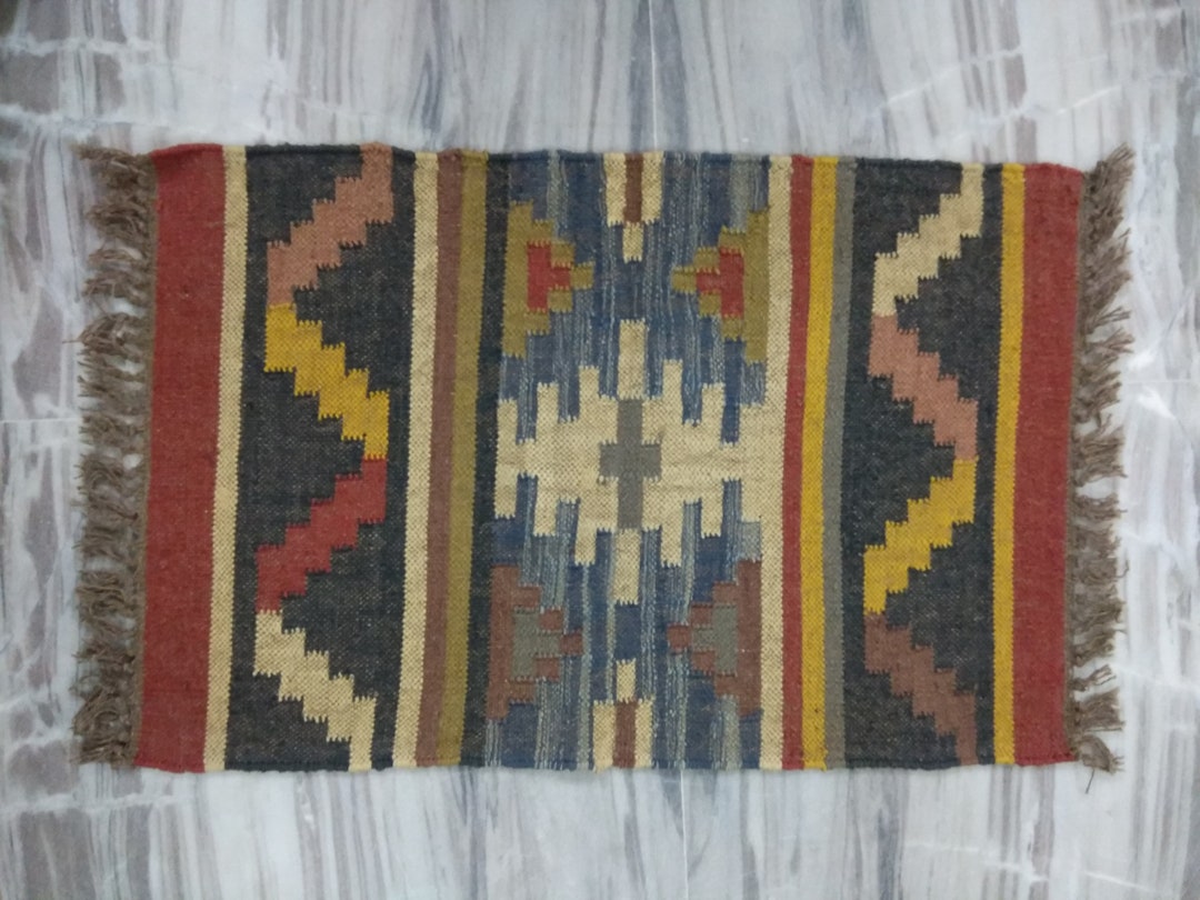 Handmade Jute Wool Door Mat for Bedside Living Room Guest Room Etsy