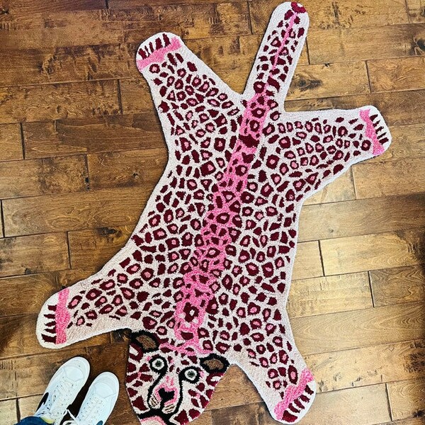 Pink Animal Rug Etsy