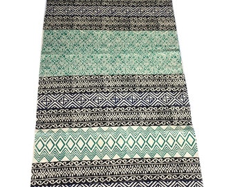 Hand Loom Printed Runner, Bohemian Cotton Runner, Home Decorative Stair Runner, Handmade Block Printed Sofa Runner 2.5x6 feet