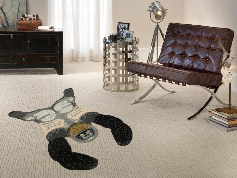 Gorilla head ? animals area rug carpet