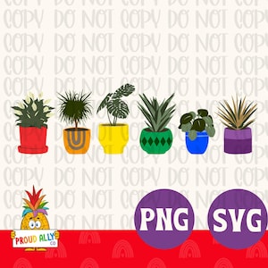 Orgullo arcoíris SVG PNG Planta suculenta arcoíris Orgullo sutil Orgullo de cactus Archivo de corte por sublimación LGBT Descarga digital diy