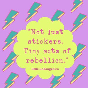 a quote in the center, surrounded by a cloud-like shape, and is set against a background with a repeating pattern of lightning bolts in various colors.