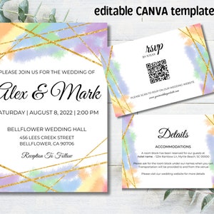 Gay Wedding Invitation Card, LGBT Groom and Groom, Lesbian Wedding Invitation, Same Sex Wedding, Instant Download Editable Invitation