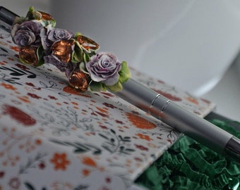 Accessories pen Planner accessories Ballpoint pen Flowers pen Desk pen Planner pen Rollerball pen Desk accessories pen Decorative pen