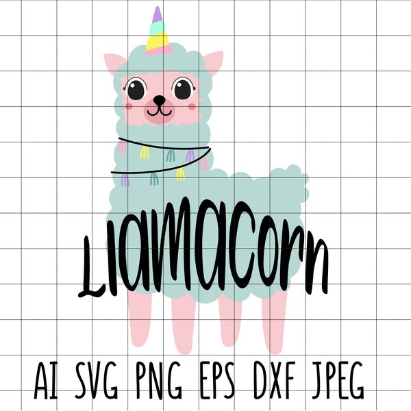 Cute Llamacorn Alpaca Unicorn Saying Brush Lettering Vector Clip Art Cutting File Vinyl Transfer Embroidery Scrap Svg Dxf Eps Jpeg Ai Png