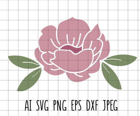 Download Cute Peony Vector Flower Clipart Cut File Vinyl Transfer Embroidery Home Scrap Decor Svg Dxf Eps